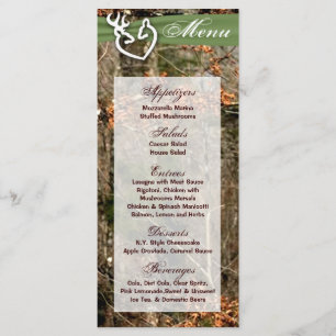 25 Cartes Menu Chasse Deer Couple Doe Buck Camo