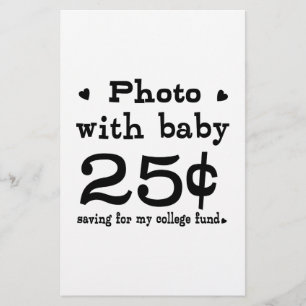 25 Cent Foto mit Baby Briefpapier