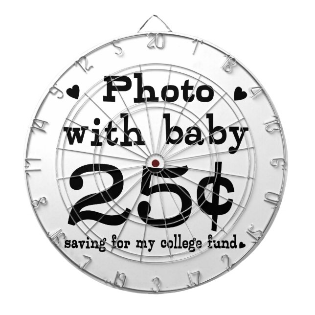25 Cent Foto mit Baby Dartscheibe (vorne)