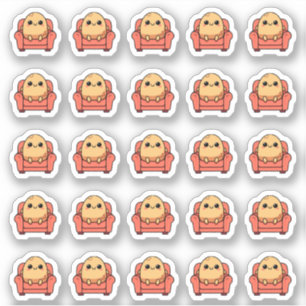 25 Couch Potato Kawaii Planer Aufkleber