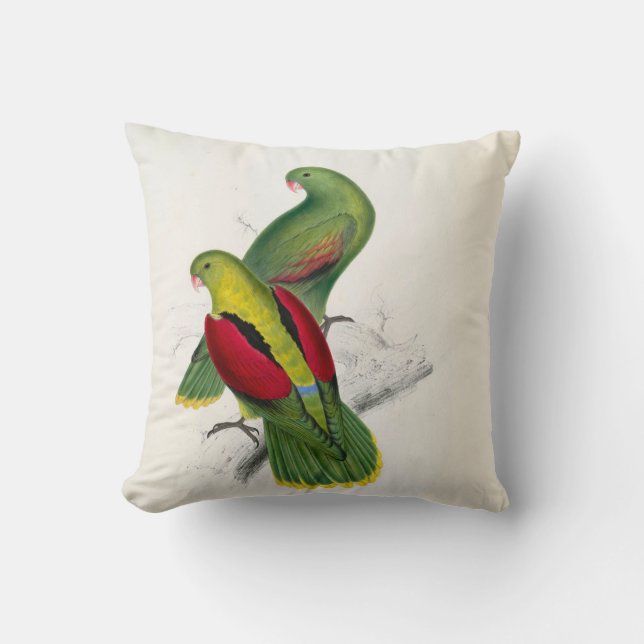 #25-Crimson-winged Parrakeetpaare Kissen (Vorderseite)