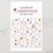 25 Days of Christmas Bucket List Art