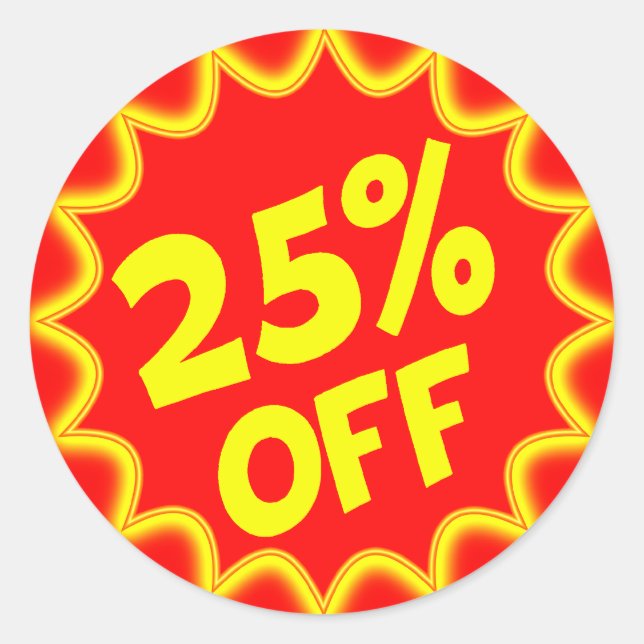 25% DE ÉTIQUETTE DE DÉTAIL (Devant)