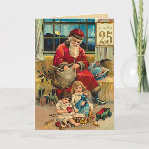 25 décembre - carte de voeux de Noël vintage