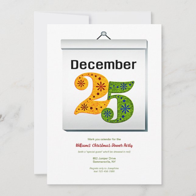 25. Dezember Party Einladung (Vorderseite)