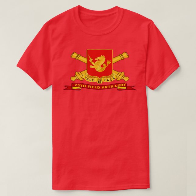 25. Feldartillerie mit Br Ribbon T-Shirt (Design vorne)