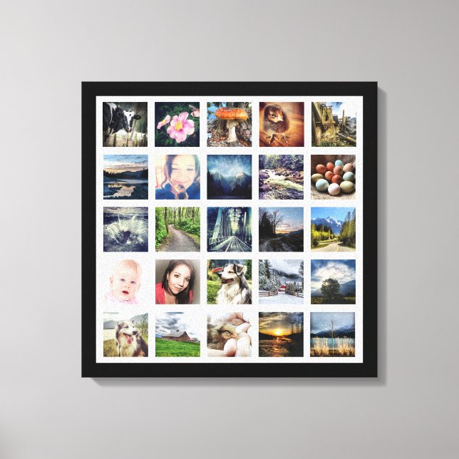 25 FotoCollage Ihrer Lieblingsbilder Leinwanddruck (Vorderseite)