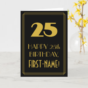 25. Geburtstag – Art Deco inspiriertes Aussehen "2 Karte