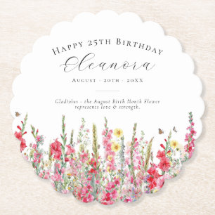 25. Geburtstag August Birth Blume Custom Untersetzer
