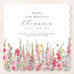 25. Geburtstag August Geburtsmonat Blume Custom Untersetzer<br><div class="desc">Die perfekte Tischdekoration für eine Geburtstagsfeier am August. Rosa Gladiolus ist die Blume der Geburt für diesen Monat. Es bildet einen hübschen Wasserfarbenuntergrund an diesem blumengeschmückten personalisierten Untersetzer. Der Geburtstagsgast der Ehre,  des Alters und des Geburtstags wird mit eleganter Kalligraphie und Typografie darüber platziert. Alle Texte können bearbeitet werden.</div>