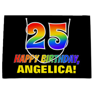 25. Geburtstag: Bold, Fun, Simple, Rainbow 25 Große Geschenktüte