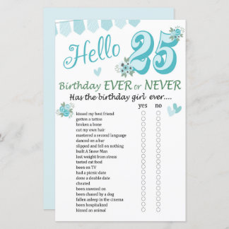 25. Geburtstag Ever oder Nie Game