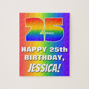 25. Geburtstag: Farbiges, lustiges Regenbogenmuste