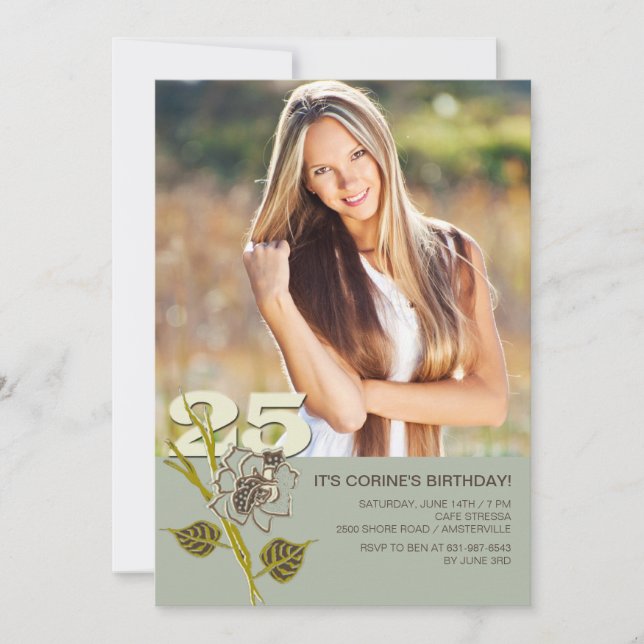 25. Geburtstag Foto Einladung (Vorderseite)