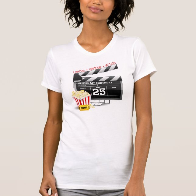 25. Geburtstag Hollywood Movie Party T-Shirt (Vorderseite)