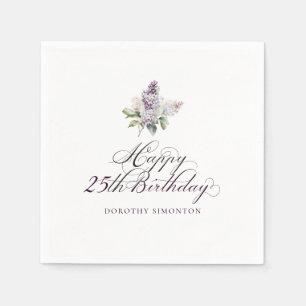 25. Geburtstag Lila Lilac Spring Blume Cocktail Serviette