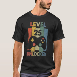 25. Geburtstag Männer Stufe 25 Entsperrter Video-G T-Shirt
