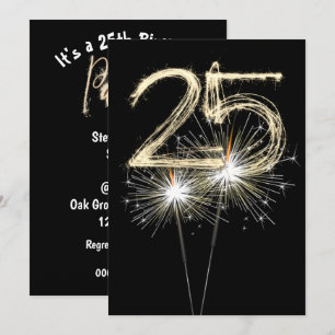 25. Geburtstag Party Sparklers Einladung