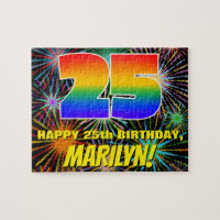 25. Geburtstag: Spaß, bunte feierliche Feuerwerke