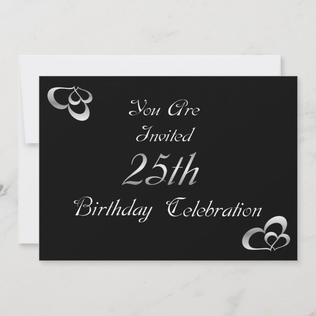 25. Geburtstagsparty Einladung (Vorderseite)