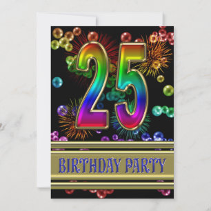 25. Geburtstagsparty Einladung mit Blasen