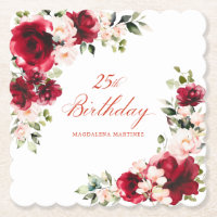 25. Geburtstagsparty Rosa Blumenmuster Custom
