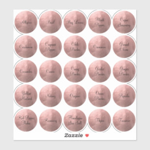 25 Gold Circle Spice in Schwarz und Rose Aufkleber