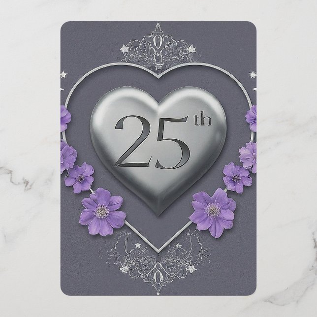 25. Hochzeit Folieneinladung (Vorderseite)