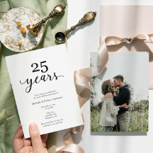 25. Hochzeit Jubiläum Elegantes Foto Minimalistisc