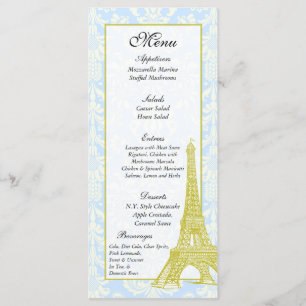 25 Hochzeiten in Paris Menükarte