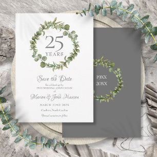 25. Hochzeits-Silberhochzeit-Grün-Gewinde  Save The Date
