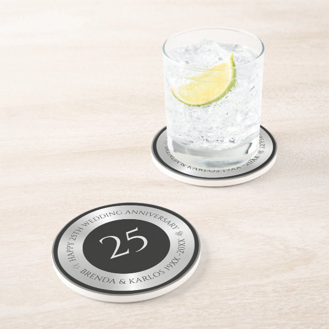 25. Hochzeitsfeier Getränkeuntersetzer (Seite)