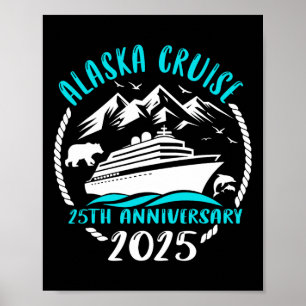 25. Hochzeitsjubiläum Alaska Kreuzfahrt 2025 Paar Poster