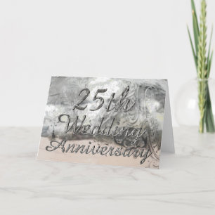25. Hochzeitsjubiläum Chic Silber-Typografie Karte