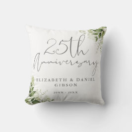 25. Hochzeitsjubiläum Grüne Blumen Kissen
