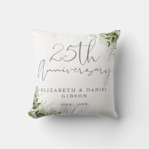 25. Hochzeitsjubiläum Grünzeug Floral Kissen
