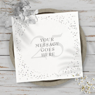 25. Hochzeitsjubiläum Silber Stardust Konfetti Serviette