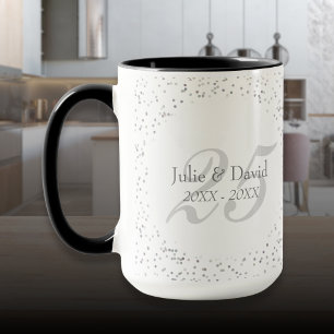 25. Hochzeitsjubiläum Silber Stardust Konfetti Tasse