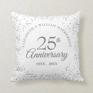 25. Hochzeitsjubiläum Silberhochzeit Foto Konfetti Kissen
