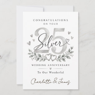 25. Hochzeitsjubiläum Silberhochzeit Karte