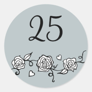25. Hochzeitsjubiläums-Aufkleber Runder Aufkleber