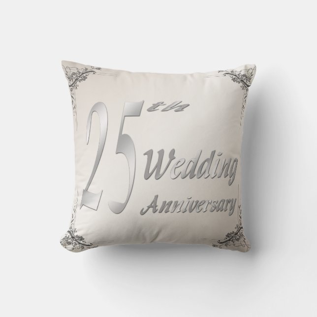 25. Hochzeitstag-Andenken-Kissen Kissen (Vorderseite)