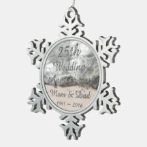 25. Hochzeitstag Chic Silver Typografie