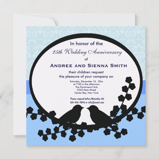 25. Hochzeitstag Einladung (Vorderseite)