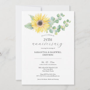 25. Hochzeitstag Einladungen Sonnenblumen