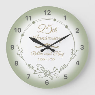 25. Hochzeitstag Elegant Große Wanduhr