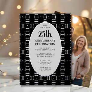 25. Hochzeitstag Elegant Modernes Silber Folieneinladung