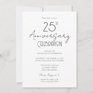 25. Hochzeitstag Elegante Script-Einladung Einladung