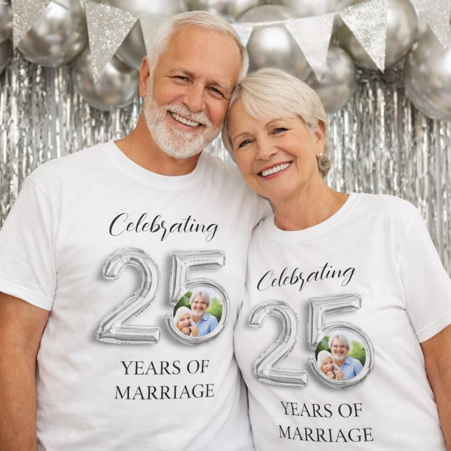 25. Hochzeitstag Foto Silber T-Shirt (Von Creator hochgeladen)