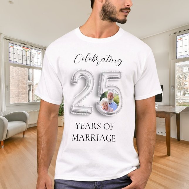 25. Hochzeitstag Foto Silber T-Shirt (Von Creator hochgeladen)